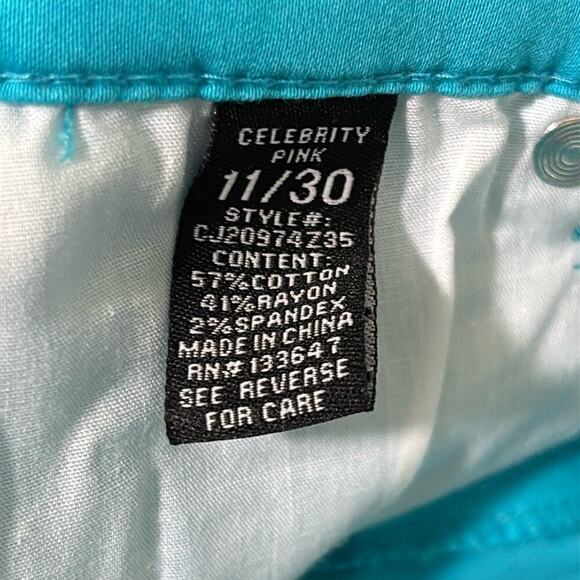 Celebrity Pink Jayden Skinny Pant Junior’s Size 11 Blue New - Picture 7 of 8